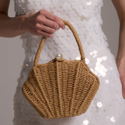 The Sarah Shell Straw Bag